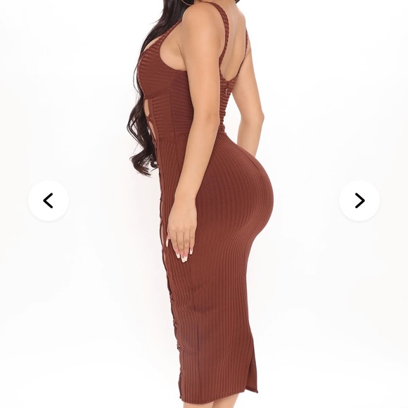 No Cuts Given Bandage Midi Dress - Brown - Picture 2 of 4